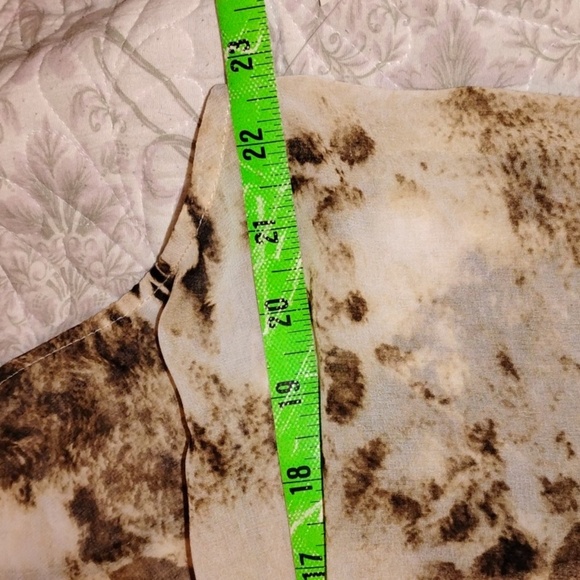 Bar III Woman's Draped Neckline, Brown & Cream Sleeveless Blouse, Size: OX, NWT - Picture 11 of 12